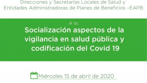 Socialización aspectos de la vigilancia en salud pública y codificación del Covid 19